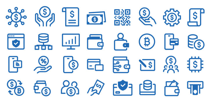 Business statistics and financial analytic charts icon web vector collection.