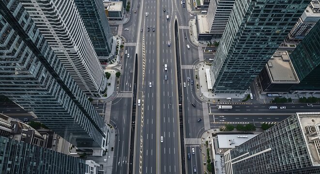 Aerial View of City Highway System.