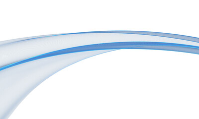 Fototapeta premium Abstract Transparent Blue Glass Wave on White Background