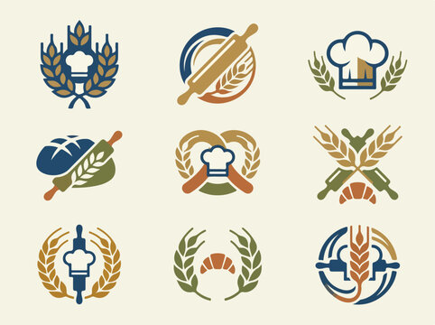 Bakery Logo Design Elements.