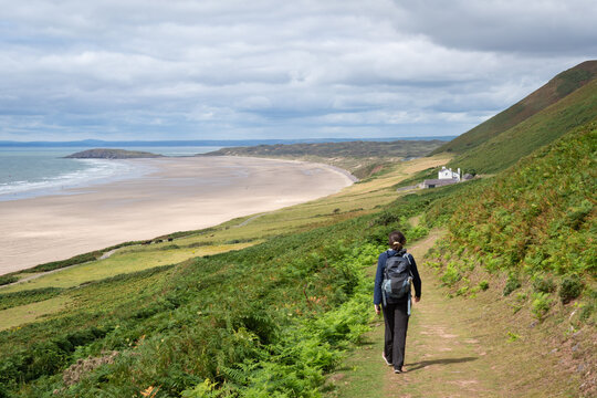 Randonn&eacute;e &agrave; Rhossili, Gower, Pays de Galles