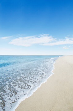 Empty Great Point Beach on summer day