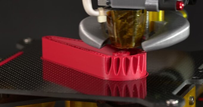 3D printing process of lever-gear part. Printing on a сartesian kinematics printer.