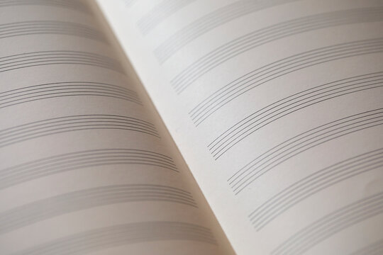 Close-up of blank sheet music paper