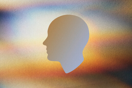 Face shape on abstract background