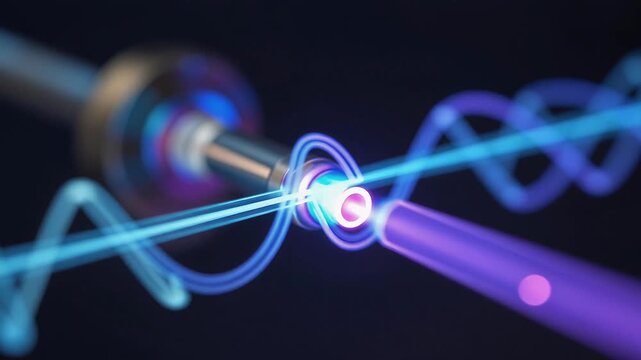 Vibrant Laser Light Display with Dynamic Wave Patterns