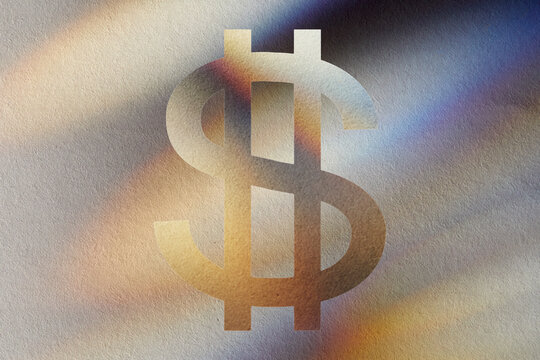 US Dollar symbol on abstract background