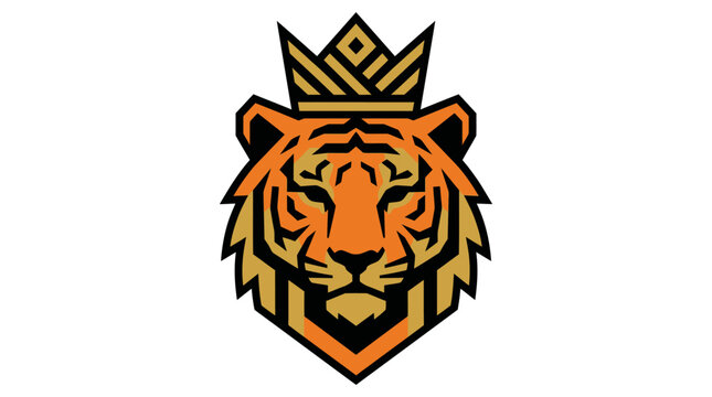 A powerful wild tiger head tattoo and tribal lion mascot illustration designed as an evil skull symbol vector art emblem for halloween decoration