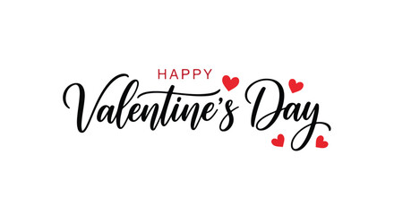 Fototapeta premium Elegant Valentine's Day greeting with stylish script font and red heart accents for romantic celebration