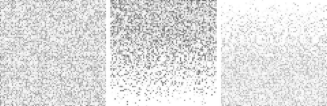 Pixel Fade Gradient. Black Halftone Square Dots Gradient Background. Abstract Digital Pattern with Square Elements Grid. Vector illustration.