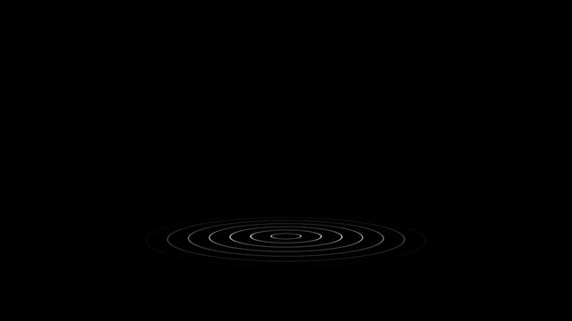 Animated glowing three-dimensional radio wave on dark background.