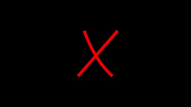 Animated cross Mark symbol false sign in style loop.