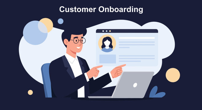 Customer Onboarding Process Illustration | Business Service Illustration