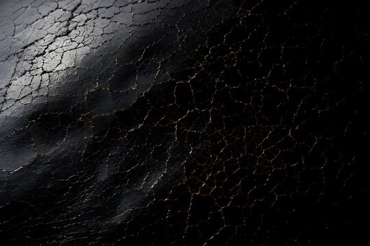 High resolution texture of black lacquer with elegant cracked pattern, traditional Japanese urushi style with wabi sabi aesthetic