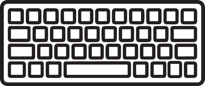 Computer keyboard icon representing wireless typing and hardware interface