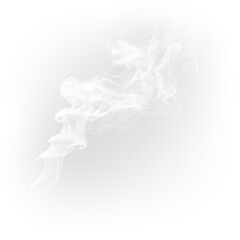 Fototapeta premium Bright white smoke ribbon with soft flowing texture PNG