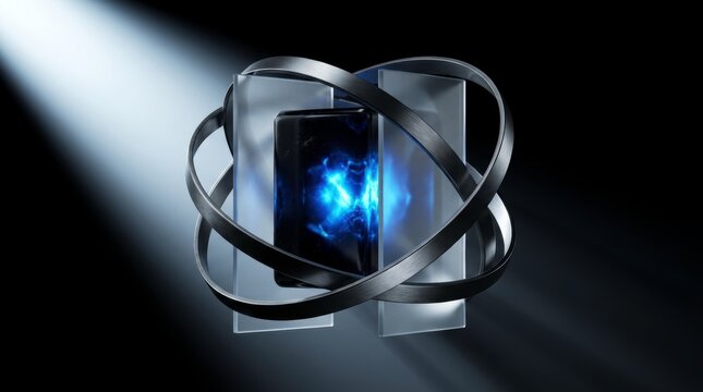 High-end abstract 3D conceptual digital asset vault made of polished obsidian metal and frosted glass with glowing cyan core, premium corporate cybersecurity and fintech data resilience background