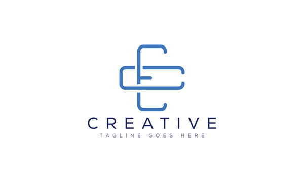 Interlocking letter ec monogram logo design with monogram, interlocking