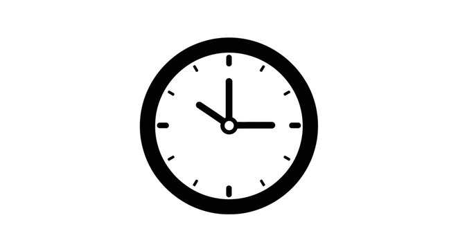 Classic analog clock icon showing nine o'clock position.