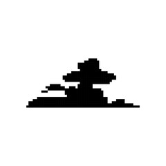 Fototapeta premium Pixel art cumulus cloud silhouette