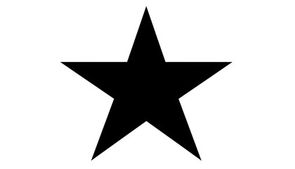 Obraz premium Isolated black five-pointed star shape on a white background, simple geometric element