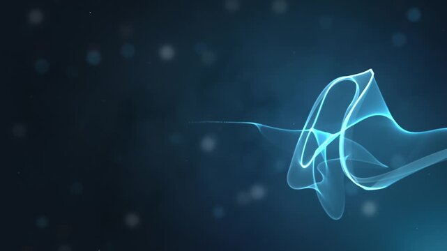 Corporate presentation background of an abstract moving glowing lines. Network or digital connection. Technology background.