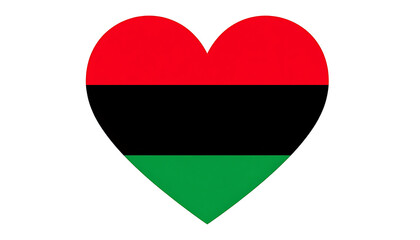 Obraz premium Heart shape with red, black, and green stripes, symbol of pan-Africanism, love, unity, and heritage