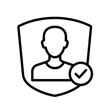 A verified icon of a person shield with a checkmark symbolizes protection.