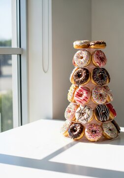 Donut Tower Display - Lifestyle Photography Scene