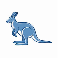 Fototapeta premium Blue Kangaroo Illustration