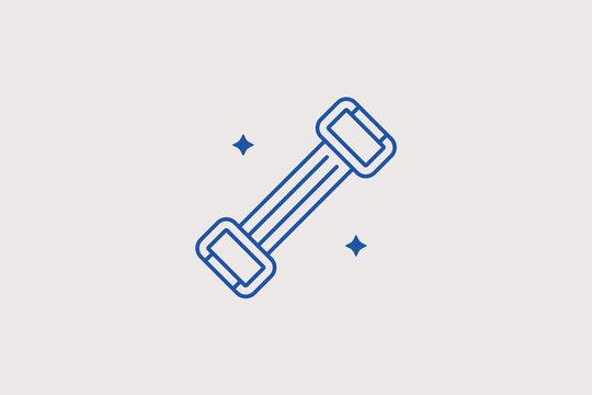Resistance band line icon for home workout routines. Simple vector illustration for fitness equipment stores.