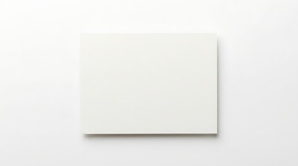 Isolated blank horizontal paper card mockup for wedding invitation or stationery branding display top view