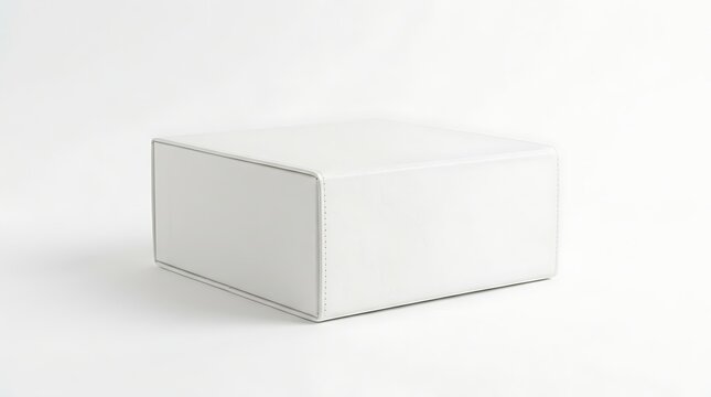 Isolated empty white square cardboard box for cake or food packaging mockup for branding identity design and display