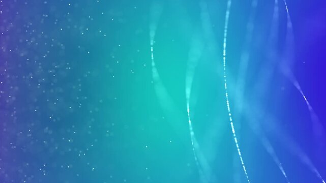 Beautiful luxury background with moving white lines and particles on a blue background, festive background