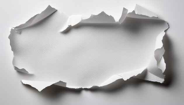 Papel Con Textura Rasgado Blanco Sobre Fondo Blanco Recurso Grafico
