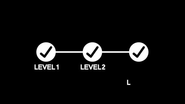 infographic step by step process icon animation on without background, three steps process success with check marks.