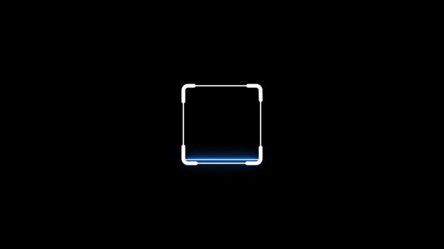 line scanner icon animation. Scanner symbol shine icon animation on 4k motion footage.