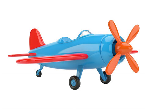 Vintage propeller-driven biplane with blue and white paint scheme