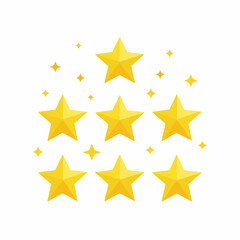 Obraz premium Collection of Golden Stars with Sparkles