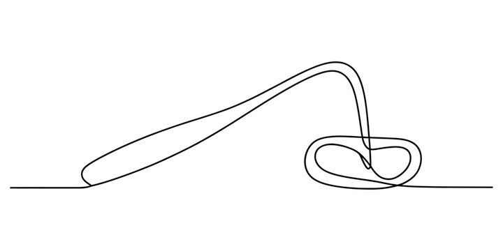 Continuous single line drawing of a baseball bat