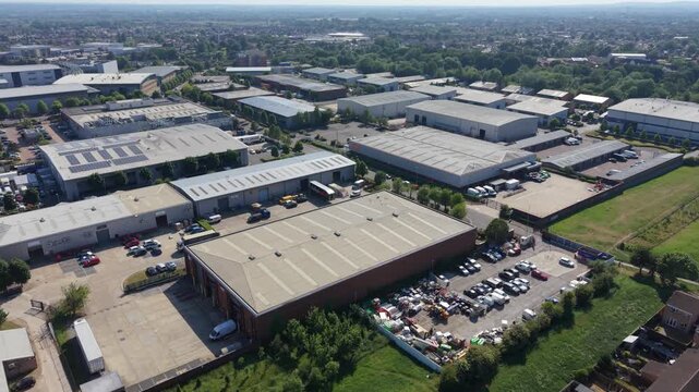 Aerial View of Industrial Park With Multiple Data Centers