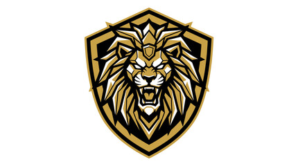 Obraz premium Majestic Lion Head Emblem - Fierce Animal Logo Design