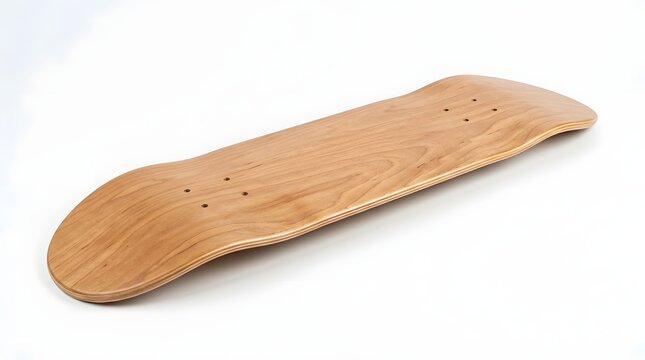 Wooden Skateboard Deck Smooth Curved Shape Natural Grain