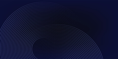 Abstract dark blue background with elegant glowing circular line patterns. This vector is suitable for web, presentation, advertising, technology, sports and etc © MUHAMMAD