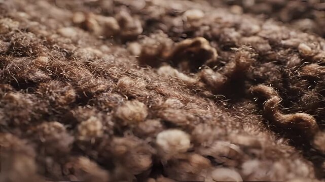 Closeup Macro View of Textured Organic Surface with Small Bumps and Fibers.