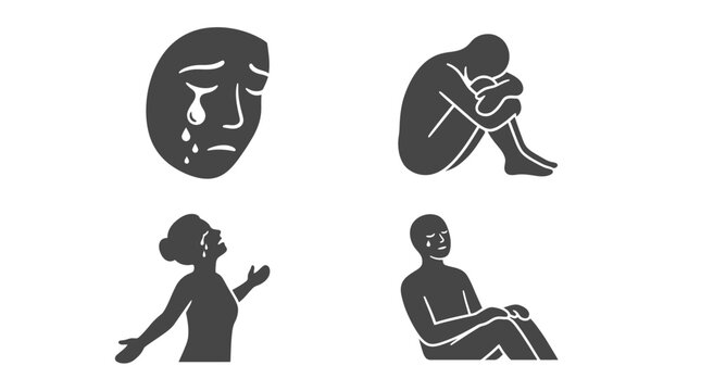Emotional States: Sadness, Grief, Despair, and Hope Icons