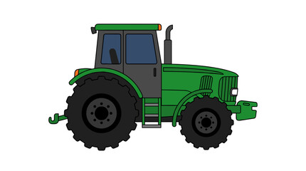 Naklejka premium Green tractor illustration isolated on white background for agriculture and farming concepts
