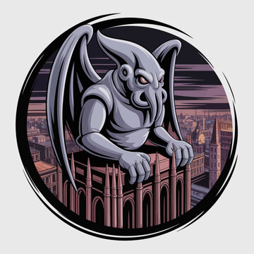Gargoyle stone carving creature sculpture.