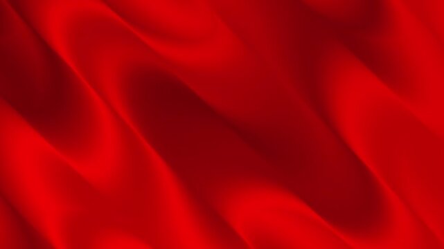 Vibrant deep red abstract liquid fabric effect with smooth waves and reflections, excellent for motion graphic video animation backdrops and digital design projects