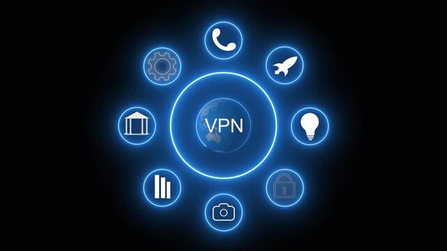 Advanced VPN network map safeguards international data communication paths. Secure VPN network map visualizes encrypted internet connectivity. Cyber security concept with VPN network map.